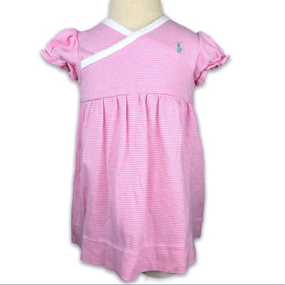 Ralph Lauren Pink Striped Dress & Matching Bloomer - Picture 1 of 10